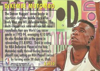 1994-95 Fleer - Total D #3 Dikembe Mutombo Back