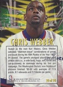 1994-95 Fleer - Tower of Power #10 Chris Webber Back