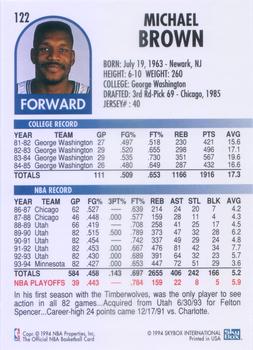 1994-95 Hoops #122 Mike Brown Back