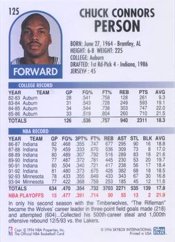 1994-95 Hoops #125 Chuck Person Back