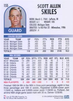 1994-95 Hoops #155 Scott Skiles Back