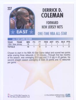 1994-95 Hoops #227 Derrick Coleman Back