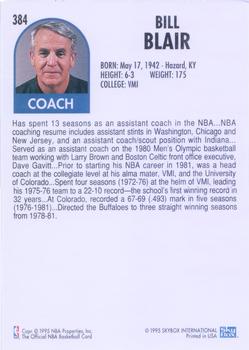1994-95 Hoops #384 Bill Blair Back