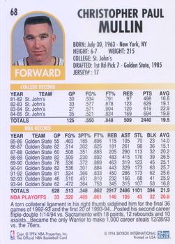 1994-95 Hoops #68 Chris Mullin Back