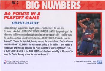 1994-95 Hoops - Big Numbers #BN12 Charles Barkley Back