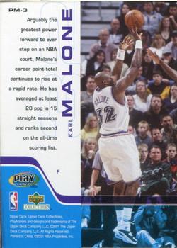 2001-02 Upper Deck Collectibles NBA PlayMakers Series 2 #PM-3 Karl Malone Back