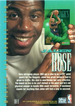 1994-95 Hoops - Magic's All-Rookies #AR-9 Jalen Rose Back