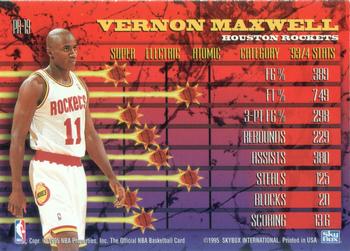 1994-95 Hoops - Hoops Power (Stat Power Ratings) #PR-19 Vernon Maxwell Back