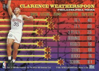 1994-95 Hoops - Hoops Power (Stat Power Ratings) #PR-40 Clarence Weatherspoon Back