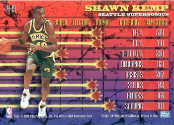 1994-95 Hoops - Hoops Power (Stat Power Ratings) #PR-49 Shawn Kemp Back