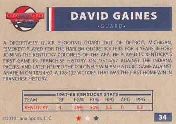 2020 Lana Sports ABA #34 David Gaines Back