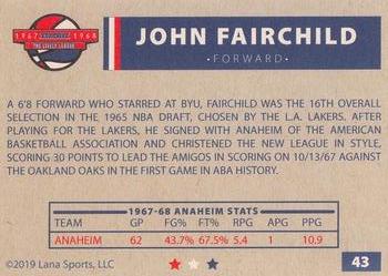 2020 Lana Sports ABA #43 John Fairchild Back