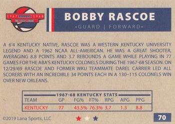 2020 Lana Sports ABA #70 Bobby Rascoe Back