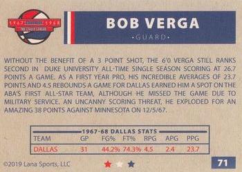 2020 Lana Sports ABA #71 Bob Verga Back