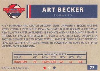 2020 Lana Sports ABA #77 Art Becker Back
