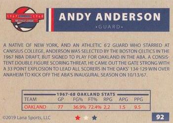 2020 Lana Sports ABA #92 Andy Anderson Back