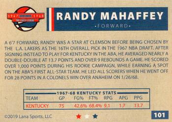 2020 Lana Sports ABA #101 Randy Mahaffey Back