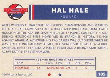 2020 Lana Sports ABA #105 Hal Hale Back