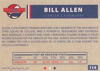 2020 Lana Sports ABA #114 Bill Allen Back