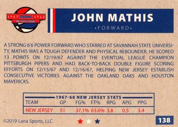 2020 Lana Sports ABA #138 John Mathis Back