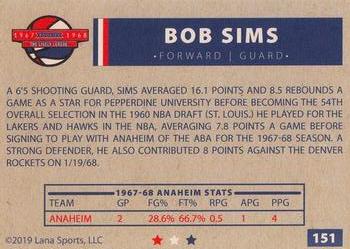 2020 Lana Sports ABA #151 Bob Sims Back