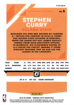 2019-20 Donruss Optic - Blue Velocity #8 Stephen Curry Back