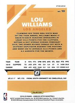 2019-20 Donruss Optic - Blue Velocity #10 Lou Williams Back