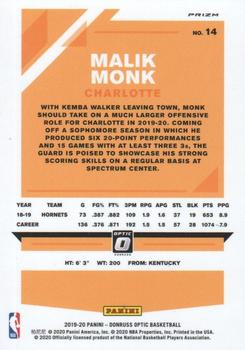 2019-20 Donruss Optic - Blue Velocity #14 Malik Monk Back
