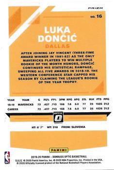 2019-20 Donruss Optic - Blue Velocity #16 Luka Doncic Back