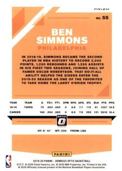 2019-20 Donruss Optic - Blue Velocity #55 Ben Simmons Back