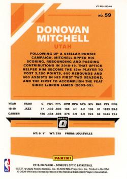 2019-20 Donruss Optic - Blue Velocity #59 Donovan Mitchell Back