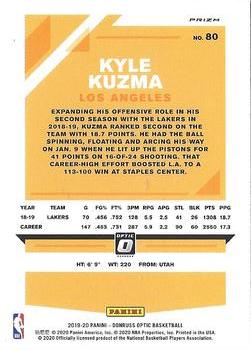 2019-20 Donruss Optic - Blue Velocity #80 Kyle Kuzma Back