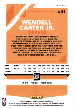 2019-20 Donruss Optic - Blue Velocity #94 Wendell Carter Jr. Back