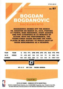 2019-20 Donruss Optic - Blue Velocity #97 Bogdan Bogdanovic Back