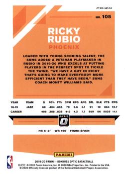 2019-20 Donruss Optic - Blue Velocity #105 Ricky Rubio Back