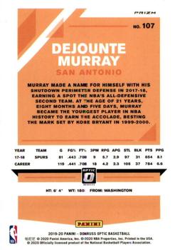 2019-20 Donruss Optic - Blue Velocity #107 Dejounte Murray Back