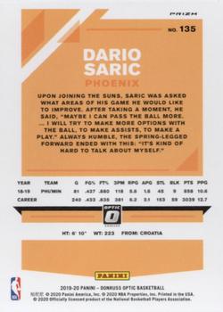 2019-20 Donruss Optic - Blue Velocity #135 Dario Saric Back