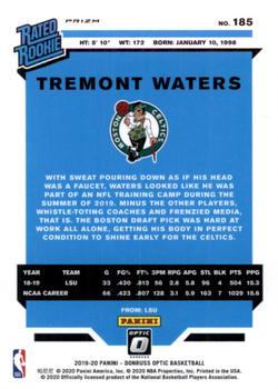 2019-20 Donruss Optic - Blue Velocity #185 Tremont Waters Back