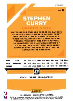 2019-20 Donruss Optic - Holo #8 Stephen Curry Back