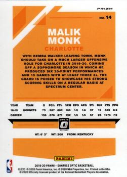 2019-20 Donruss Optic - Holo #14 Malik Monk Back
