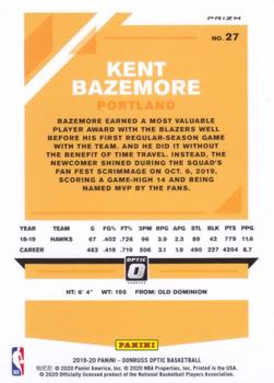 2019-20 Donruss Optic - Holo #27 Kent Bazemore Back