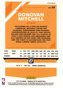 2019-20 Donruss Optic - Holo #59 Donovan Mitchell Back