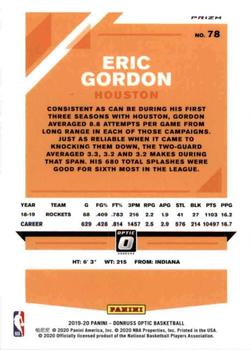 2019-20 Donruss Optic - Holo #78 Eric Gordon Back