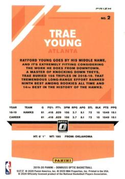 2019-20 Donruss Optic - Hyper Pink #2 Trae Young Back