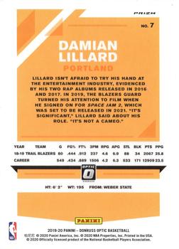 2019-20 Donruss Optic - Hyper Pink #7 Damian Lillard Back