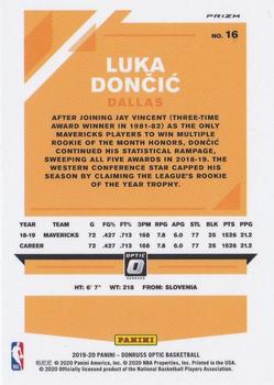 2019-20 Donruss Optic - Hyper Pink #16 Luka Doncic Back