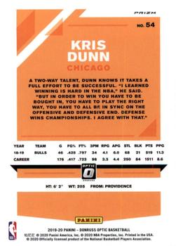 2019-20 Donruss Optic - Hyper Pink #54 Kris Dunn Back