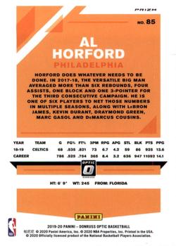 2019-20 Donruss Optic - Hyper Pink #85 Al Horford Back