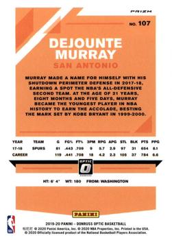 2019-20 Donruss Optic - Purple Shock #107 Dejounte Murray Back