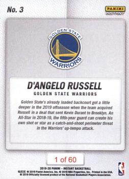 2019-20 Panini Instant NBA #3 D'Angelo Russell Back
